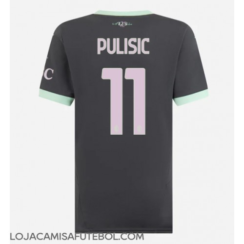 Camisa de Futebol AC Milan Christian Pulisic #11 Equipamento Alternativo Mulheres 2024-25 Manga Curta